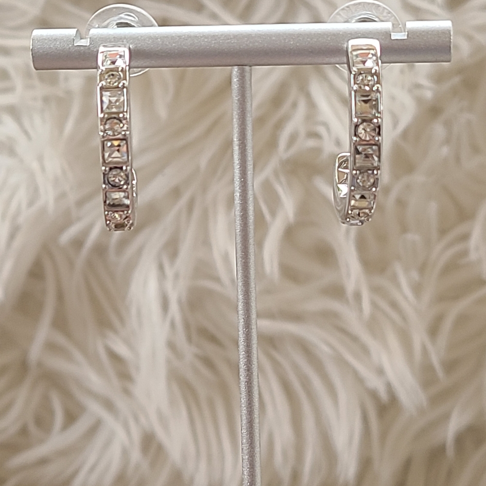 Swarovski Crystal Hoop Earrings- Excellent Condition